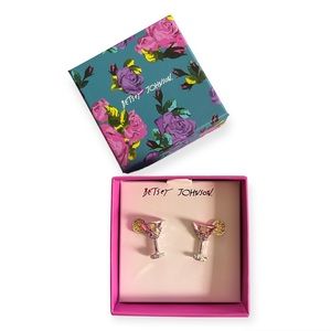 NWT/NIB BETSEY JOHNSON MARGARITA GLASS EARRINGS